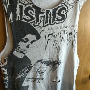 Vintage 2000s misfits punk deconstructed tank top